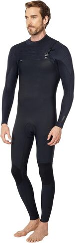 O'NEILL Men's Neoprene Surfing Wetsuit, Black/Grey/Red, LS (3/2+MM Chest Zip Full) in Kuwait