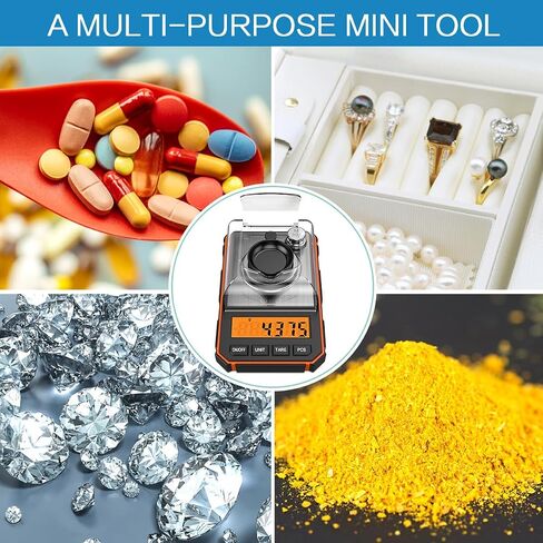 AMIR Digital Milligram Scale, 50g Portable Mini Scale, 0.001g Precise Graduation, Professional Pocket Scale with 50g Calibration Weights Tweezers (Batteries Included) in Kuwait