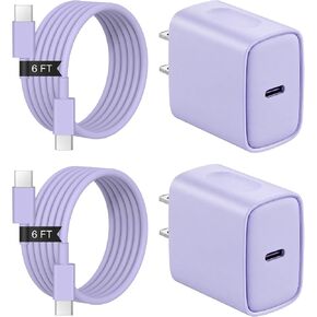 شاحن USB C سريع لأجهزة iPhone 15/15 Pro/15 Pro Max/15 Plus، iPad Pro، iPad Air 5th/4th، iPad الجيل العاشر، شاحن حائط iPad Mini 6,20W PD مع كابل شحن USB C إلى C بطول 6 أقدام in Kuwait