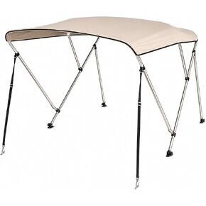 MSC 3 Bow 4 Bow Bimini Top Boat Cover,600D Solution Dyed Polyester,2 Support Poles& 4 Adjustable Straps Included in Kuwait