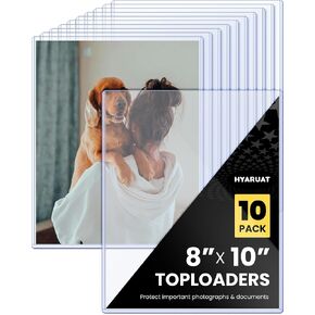 8x10 Toploaders - Clear Rigid Photo Protectors, Hard Plastic Sleeves for Photos, Documents, Prints, and Menu Covers, 10 Pack in Kuwait