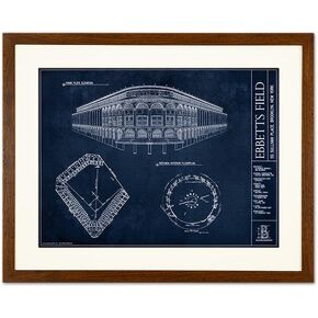 Ebbets Field Blueprint Style Print in Kuwait