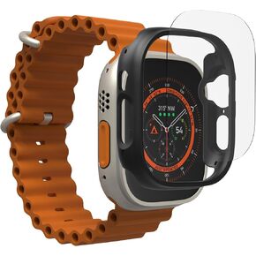ZAGG InvisibleShield Glass Fusion 360 for Apple Watch Ultra 3/ 2/ 1, Watch Size: 49mm Face, Integrated Bumper and Flexible Hybrid Screen Protector for 360-degree protection – Smudge Resistant - Clear Bumper in Kuwait