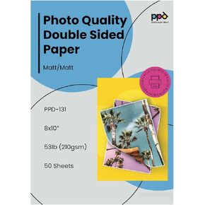 50 Sheets Inkjet Matte Photo Paper Heavyweight 8x10 53lbs. 210gsm 9mil High Resolution Instant Dry Thick Professional Quality (PPD131-50) in Kuwait