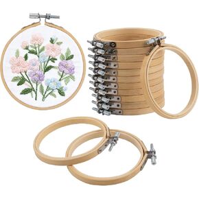 Framendino, 48 Pack 4 Inch Embroidery Hoop Bulk Wood Circle Cross Stitch Hoop for Sewing Craft Home Decoration in Kuwait