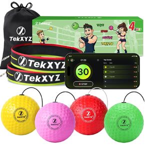 TEKXYZ Boxing Reflex Ball Family Pack, 4 Different Boxing Ball with Headband, Perfect for Reaction, Agility, Punching Speed, Fight Skill and Hand Eye Coordination Training in Kuwait