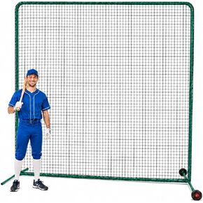 Reidy Sports Baseball & Softball 10 x10 FT Protective Safety Screen Super Duty Steel Frame Construction Nylon Double Up Netting Rubber Wheel Kits Included in Kuwait