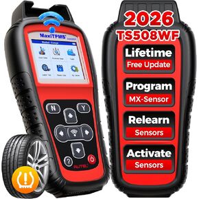 أداة برمجة Autel MaxiTPMS TS508WF TPMS، 2024 ترقية TS508 لأجهزة استشعار MX (315/433 ميجا هرتز) TPMS إعادة تعلم/تنشيط جميع المستشعرات، أداة مسح TPMS قراءة/مسح DTCs، إعادة ضبط TPMS (ترقية TS408/501) in Kuwait