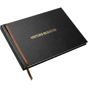 Visitors Register Book, 120 Pages, 8 7/8" X 7", Black Hardbound Cover, Durable Smyth Sewn Binding in Kuwait