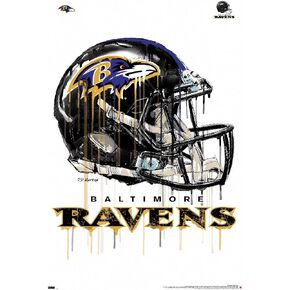 Trends International NFL Baltimore Ravens - ملصق حائط 20 خوذة بالتنقيط، 22.375 بوصة × 34 بوصة، إصدار ممتاز غير مؤطر in Kuwait