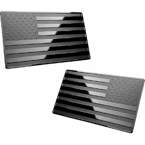 LFPartS USA Embossed Stainless Steel Metal Flag for Cars, Trucks Show Support of Police and Law Enforcement Officers (3.12" x 2", Black & Chrome with Blue line) in Kuwait