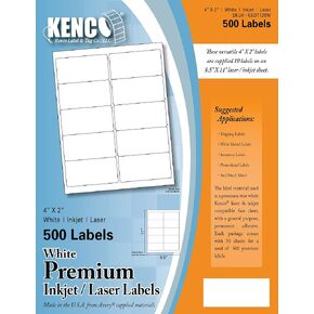 Kenco Premium White Address Shipping UPC Laser/Inkjet Labels Made in The USA (4" X 6" 200 Labels) in Kuwait