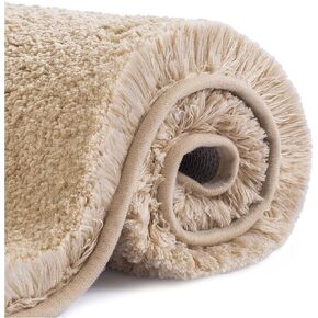 VANZAVANZU Bathroom Rugs Bath Mats for Bathroom Non Slip Ultra Soft Absorbant Bath Mats Microfiber Fluffy Thick Bathroom Rugs Machine Washable (24"x36", White) in Kuwait
