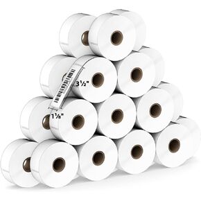 Compatible Direct Thermal Labels Replacement for Dymo 30334 (2-1/4" x 1-1/4") 12 Rolls Shipping Barcode Labels - Use with Labelwriter 450, 450 Turbo, 4XL Printers - 1000 Labels/Roll in Kuwait