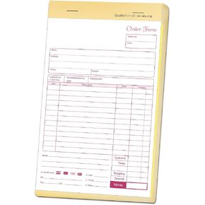 NextDayLabels - NCR Carbonless Order Forms, Bound Wraparound Cover, 50 Sets per Book. (5-1/2 x 8-1/2" - 2 Part) in Kuwait