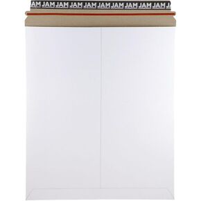 JAM PAPER Stay-Flat Photo Mailer Envelopes with Peel & Seal Closure - 9 x 11 1/2 - White - 6 Rigid Mailers/Pack in Kuwait