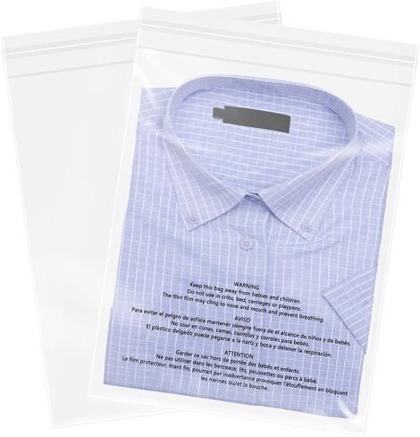 20 Pcs - 8" x 10" Suffocation Warning Self Seal Clear Plastic Poly Bags 1.6 Mil-Removable Adhesive in Kuwait