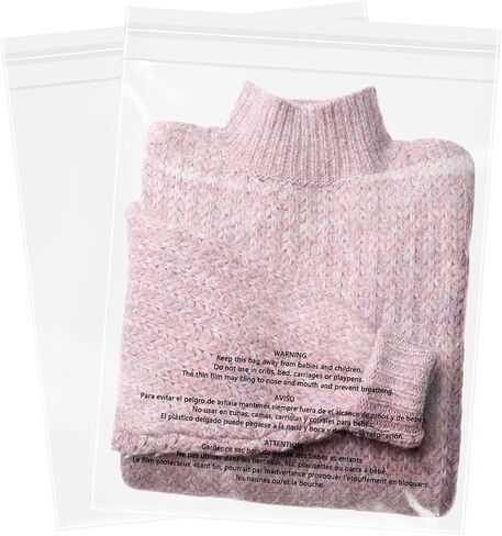 20 Pcs - 12" x 15" Suffocation Warning Self Seal Clear Plastic Poly Bags 1.6 Mil-Removable Adhesive in Kuwait