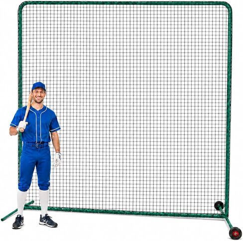 Reidy Sports Baseball & Softball شاشة أمان واقية مقاس 10 × 10 قدم إطار فولاذي فائق التحمل مصنوع من النايلون وشبكة مزدوجة من المطاط متضمنة مجموعات عجلات مطاطية in Kuwait