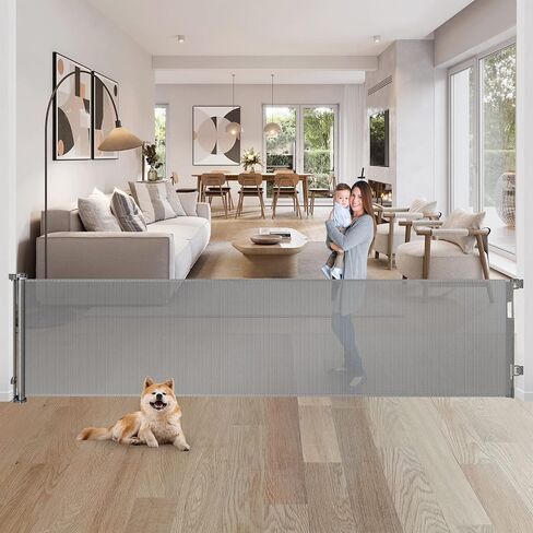 155 Inch Retractable Baby Gate Extra Large Baby Gate Extra Wide Baby Gates for Large Openings Extra Long Baby Gates for Large Openings Retractable Dog Gate Outdoor Pet Gate Child Gate for Wide Opening in Kuwait