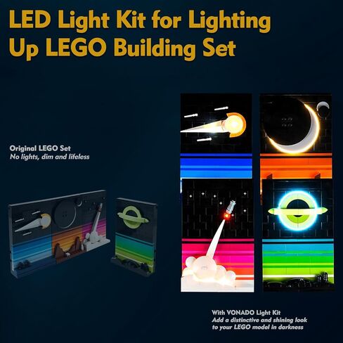 VONADO LED Light Kit for Lego Tales of The Space Age, Remote Control Lighting Compatible with Lego Space Age 21340 Building Set (No Lego Model), DIY Decor Space Legos 21340 Lights (ONLY Lights) in Kuwait