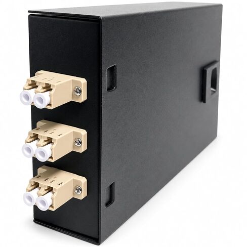 Fiber Optic Wall Mount Box with LC Couplers for Single Mode & Multimode Fiber Optic Cable. | Fiber Box Enclosure for MPOE’s, Network Rooms, and IDF Rooms. (LC 6 Strand OS1/OS2) in Kuwait
