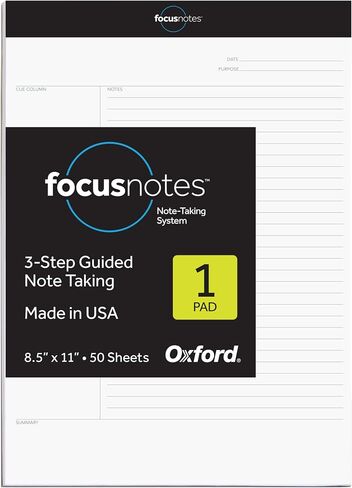 Tops Oxford FocusNotes Writing Pad, 8-1/2" x 11-3/4", 50 Sheets (77103) in Kuwait
