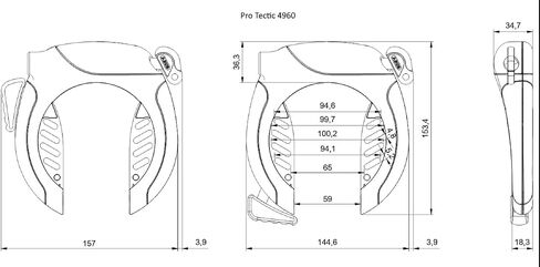 قفل إطار ABUS Pro Tectic 4960، أسود (11260) in Kuwait