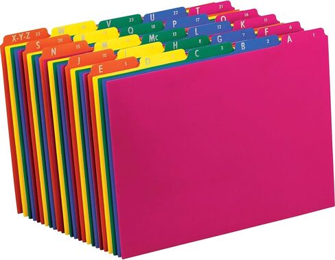 Pendaflex 40142 أدلة ملفات علامات التبويب العلوية، Alpha/A-Z 1/5 علامة تبويب، بولي بروبيلين، حرف (مجموعة من 25) in Kuwait
