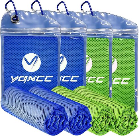 4 عبوات من مناشف التبريد YQXCC (40 بوصة × 12 بوصة) منشفة باردة، منشفة باردة، منشفة ثلج باردة ناعمة قابلة للتنفس من الألياف الدقيقة للرياضة واليوجا والجولف وصالة الألعاب الرياضية والتخييم والجري واللياقة البدنية والتمرين والمزيد من الأنشطة in Kuwait