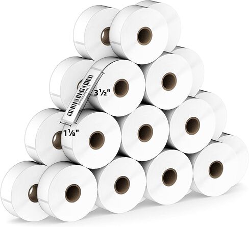 Compatible Direct Thermal Labels Replacement for Dymo 30334 (2-1/4" x 1-1/4") 12 Rolls Shipping Barcode Labels - Use with Labelwriter 450, 450 Turbo, 4XL Printers - 1000 Labels/Roll in Kuwait