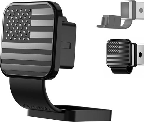 eVerHITCH American Flag Universal Trailer Hitch Cover Tube Plug Insert, Fits 2" Receivers (Red, Blue & Chrome) in Kuwait