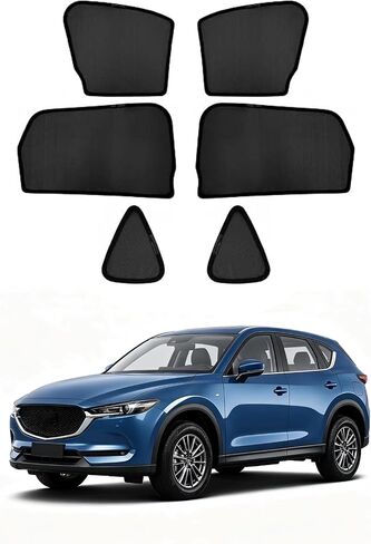 مظلة الشمس الملائمة المخصصة من Mixsuper لسيارة Mazda CX-5 2017-2023 2024، ظل النافذة الجانبية لـ CX5، مظلات شبكية مغناطيسية للحماية من الأشعة فوق البنفسجية 6 عبوات in Kuwait