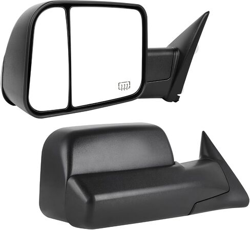 OCPTY Tow Mirrors Power Heated Left Driver Right Passenger Side Towing Mirrors Fit For 2011-2016 for Ram 1500 2500 3500 2009-2010 for Dodge for Ram 1500 2500 3500 with Turn Signal Puddle Chrome in Kuwait