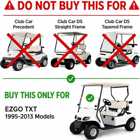 Ezgo Golf Cart Windshield Ezgo TXT استبدال الزجاج الأمامي لعام 1995 إلى 2013 Ezgo TXT ونماذج Medalist مع حماية ملونة قابلة للطي من الأشعة فوق البنفسجية ودرع أكريليك مقاوم للصدمات in Kuwait
