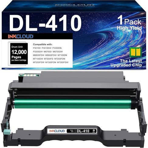 وحدة طبل INKCLOUD DL-410 متوافقة مع وحدة طبل Pantum DL-410، تنتج ما يصل إلى 12,000 صفحة، تعمل مع طابعة Pantum P3010، P3012، P3300، P3302، M6800، M6802، M7200، M7202، M7300 in Kuwait