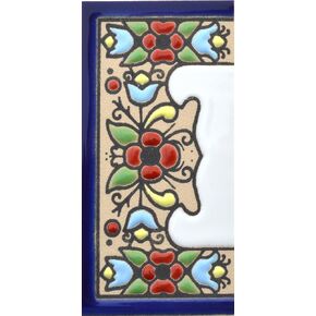 House letters 3 inch. Handpainted house letter tiles for signs, addresses and names. Address numbers for houses. House address numbers and letters. Design Design FLORES MINI 2,87" x 1,38" (LETTER V) in Kuwait