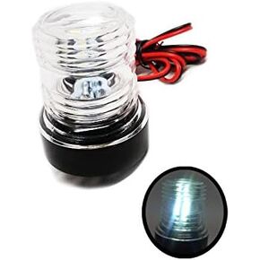 Pactrade Marine 12V قارب بحري يخت عائم للملاحة مرساة ضوء 360 درجة في جميع أنحاء الطبيعة، أبيض LED، غطاء أسود مقاوم للرذاذ، معتمد من USCG (قاعدة توصيل (ارتفاع = 25")) in Kuwait