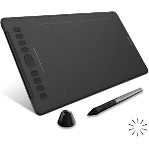 HUION Inspiroy H430P OSU Graphic Drawing Tablet with Battery-Free Stylus 4 Press Keys, Compatible with Android, Linux, Windows and Mac Black in Kuwait