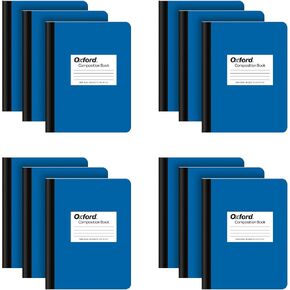 Oxford Composition Notebook 12 Pack, College Ruled Paper, 7.5 x 9.75 Inches, 80 Sheets, Blue Covers (63742) in Kuwait