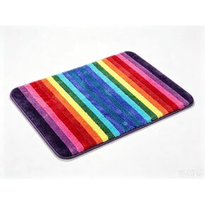 Rainbow Bath Mat Colorful Bathroom Rugs Super Soft and Absorbent Microfiber Plush Bath Rugs with Non-Slip Backing for Bathroom Machine Washable 19"X27" in Kuwait