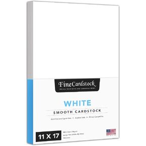 11 x 17 White Card Stock | Heavyweight 80lb Cover (216gsm) Cardstock Paper – Smooth Finish | For Arts and Crafts, Brochures, Restaurant Menus, Posters | 50 Sheets per Pack in Kuwait