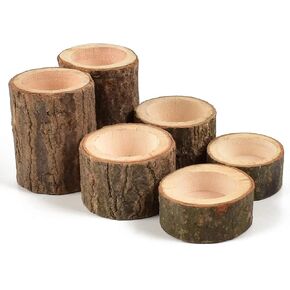 Yikko Tea Light Candle Holders, Personalized Wooden Votive Tealight Holders for Wedding Centerpieces for Table, Halloween |Christmas Party |Valentine's Day |Home Decoration - 12pcs (2.36Wx1.65H) in Kuwait