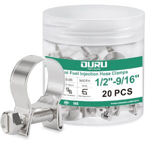 OURU 120PCS Fuel Line Clamp Assortment Kit 304 Stainless Steel,8 Sizes Adjustable 9/32"-23/32" Dia (7-18mm) Mini Fuel Injection Gas Line Hose Clamps,Pipe Clamp for Automotive,Diesel Petrol Pipe in Kuwait