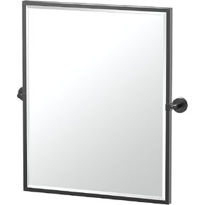 Gatco 4249MXFS Latitude II, Large Framed Rectangle Pivot Mirror, 32.5" H, Matte Black in Kuwait