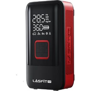 ضاغط هواء محمول منفاخ الإطارات LASFIT AIR TK1، تضخم سريع 5X 150PSI 2in1 لاسلكي 12 فولت تيار مستمر مضخة تلقائية كهربائية مع مقياس الضغط، بطارية 12000 مللي أمبير في الساعة، ضوء LED للسيارة، بيك اب، سيارات الدفع الرباعي الكبيرة، الدراجة in Kuwait
