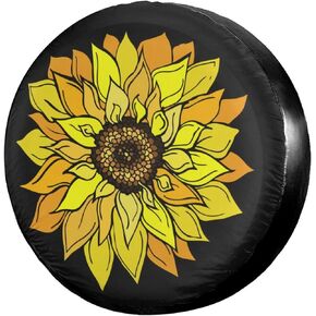 Foruidea Beautiful Monochrome Black and White Dahlia Flower Spare Tire Cover with Backup Camera Hole Wheel Tire Cover Fit Trailer, RV, SUV and Many Vehicle 12inch in Kuwait