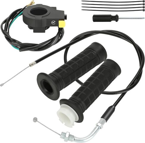 YOXUFA مجموعة كابل الخانق مجموعة مقبض الخانق الملتوي لمحرك 2 السكتة الدماغية 80cc 100cc 49cc 50cc محرك الغاز أجزاء الدراجة الآلية مع مقود 7/8 بوصة 22 مم in Kuwait