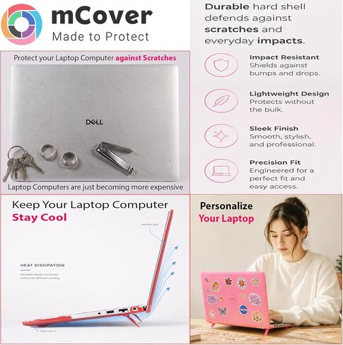 حافظة mCover متوافقة فقط مع أجهزة الكمبيوتر المحمول طراز 2021-2023 مقاس 15.6 بوصة Dell Inspiron 15 3510 3511 3515 3520 3521 3525 Series (لا تناسب موديلات Dell الأخرى) - Aqua in Kuwait