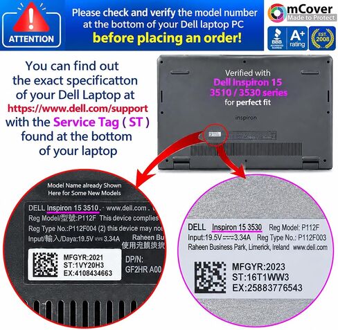 حافظة mCover متوافقة فقط مع أجهزة الكمبيوتر المحمول طراز 2021-2023 مقاس 15.6 بوصة Dell Inspiron 15 3510 3511 3515 3520 3521 3525 Series (لا تناسب موديلات Dell الأخرى) - Aqua in Kuwait